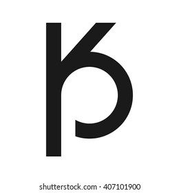 letter K and P logo vector.
