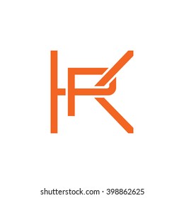 letter K and P monogram logo orange