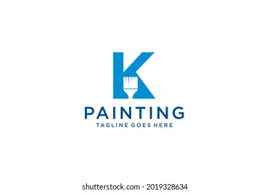Letter K for paint logo, paint services logo, paint logo vector