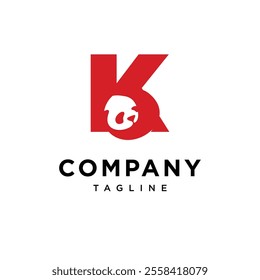 Letter K Panda Logo Icon Vector