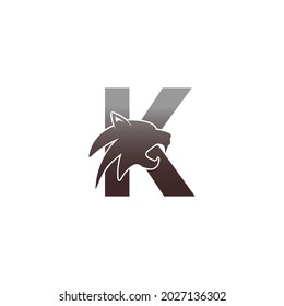 Letter K with panther head icon logo vector template