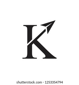 letter k paper plane logo vector