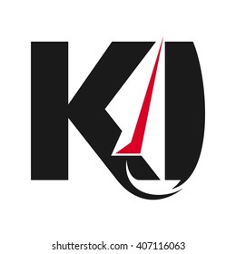 letter K and paper plane symbol. logo vector.