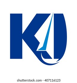 letter K and paper plane symbol. logo vector.