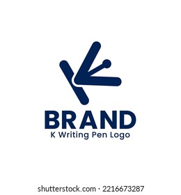  Logotipo de bolígrafo de letra K adecuado para logotipos iniciales, periodistas, escritores, estudios, educación, medios de comunicación, entretenimiento, etc