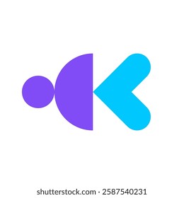 Letter K people simple cretive logo design