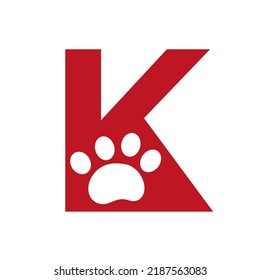 Letter K Pet Care Logo, Dog Logo Design Vector Sign and Symbol Template