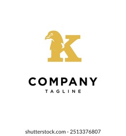 Letter K Pigeon Logo Icon Vector