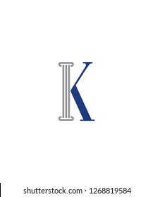 Letter K With Pillar Law Logo Icon 001