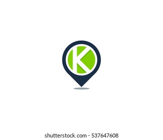 Letter K Pin Logo Design Template Element