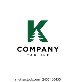 
Letter K Pine Logo icon vector template.eps