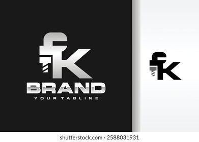 letter K pipe wrench logo