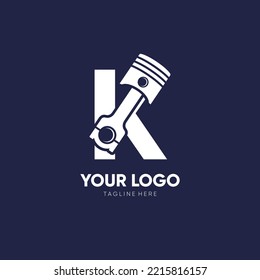 Letter K Piston Logo Design Vector Icon Graphic Emblem Illustration