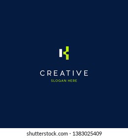 Letter K Pixel Creative Vector Logo Design