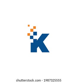 Letter K with Pixel Logo 001