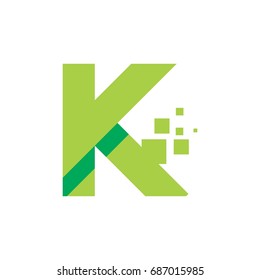 letter k pixel logo