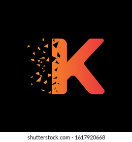 letter K pixel logo design