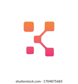 Letter K pixel logo design template illustration