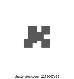 letter k pixels geometric logo vector 