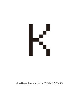 Letter K pixels geometric symbol simple logo vector