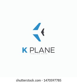 LETTER K FOR K PLANE LOGO DESIGN