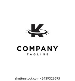 Letra K Planeta espacio logo icono vector template.eps
