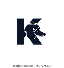 Letter K Platypus logo icon vector.