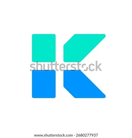 Letter K plus medical negative space modern logo