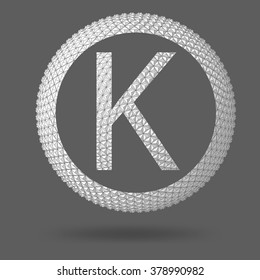 The letter K. Polygonal letter. Abstract Creative concept vector background. Vector Illustration eps 10 for your design