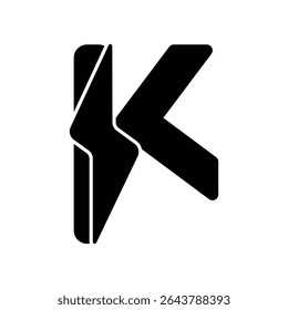letter k power logo, unique illustration design