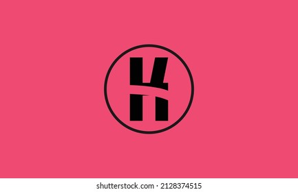 Letter K premium logo design, Sliced style with circle outline.