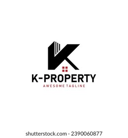 Letter K Property Real Estate logo icon design vector illustration template