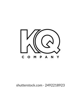 Letter K and Q, KQ logo design template. Minimal monogram initial based logotype.