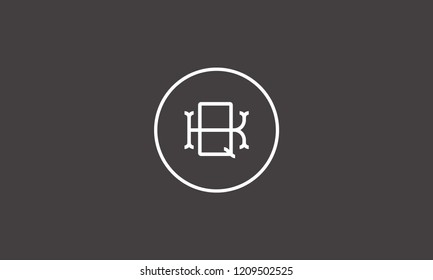 LETTER K AND Q LOGO WITH CIRCLE FRAME FOR LOGO DESIGN OR ILLUSTRATION USE