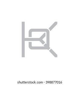 letter K and Q monogram logo gray