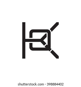 letter K and Q monogram logo black