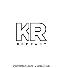 Letter K and R, KR logo design template. Minimal monogram initial based logotype.