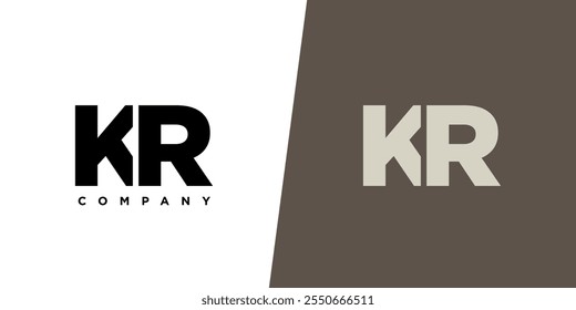 Letter K and R, KR logo design template. Minimal monogram initial based logotype.