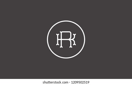 LETTER K AND R LOGO WITH CIRCLE FRAME FOR LOGO DESIGN OR ILLUSTRATION USE