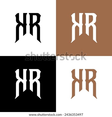 letter  K R    logo design vector  