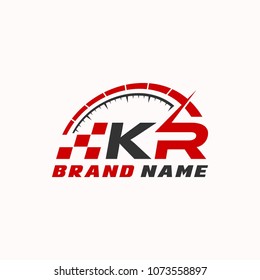 Letter K R logo icon design template elements