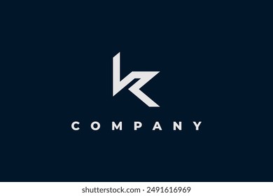 letter k and r modern monogram logo