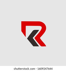 letter K and R simple logo art