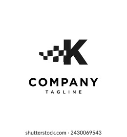 Letter K Race Flag logo icon vector template.eps
