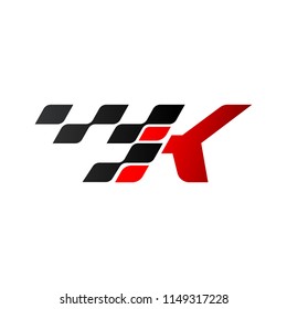 Letter K with racing flag logo