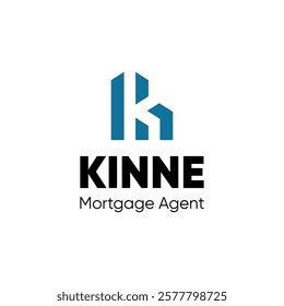 Letter K with real estate construction concept, logo design unique and modern, symbol building vector premium template