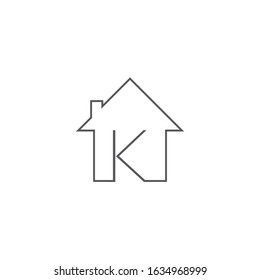 letter K real estate icon , minimal logo design - vector 