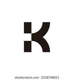 Letter K rectangles geometric symbol simple logo vector