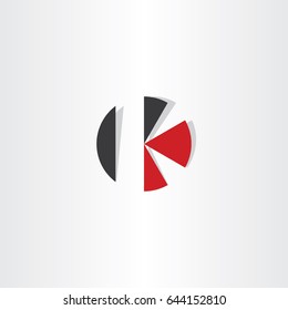 letter k red black circle icon logo