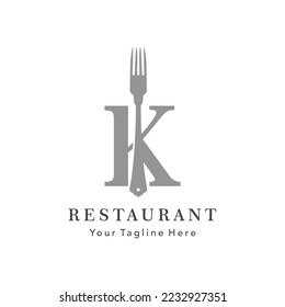 letter K restaurant logo template vector 